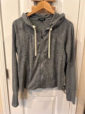Zobha Full-Zip Hoodie Workout Heathered Gray Athleisure Comfy